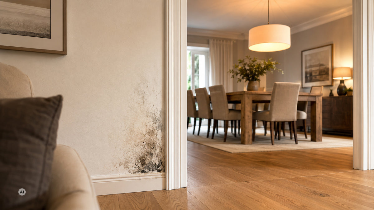 Wand in Wohnung mit Schimmelbefall