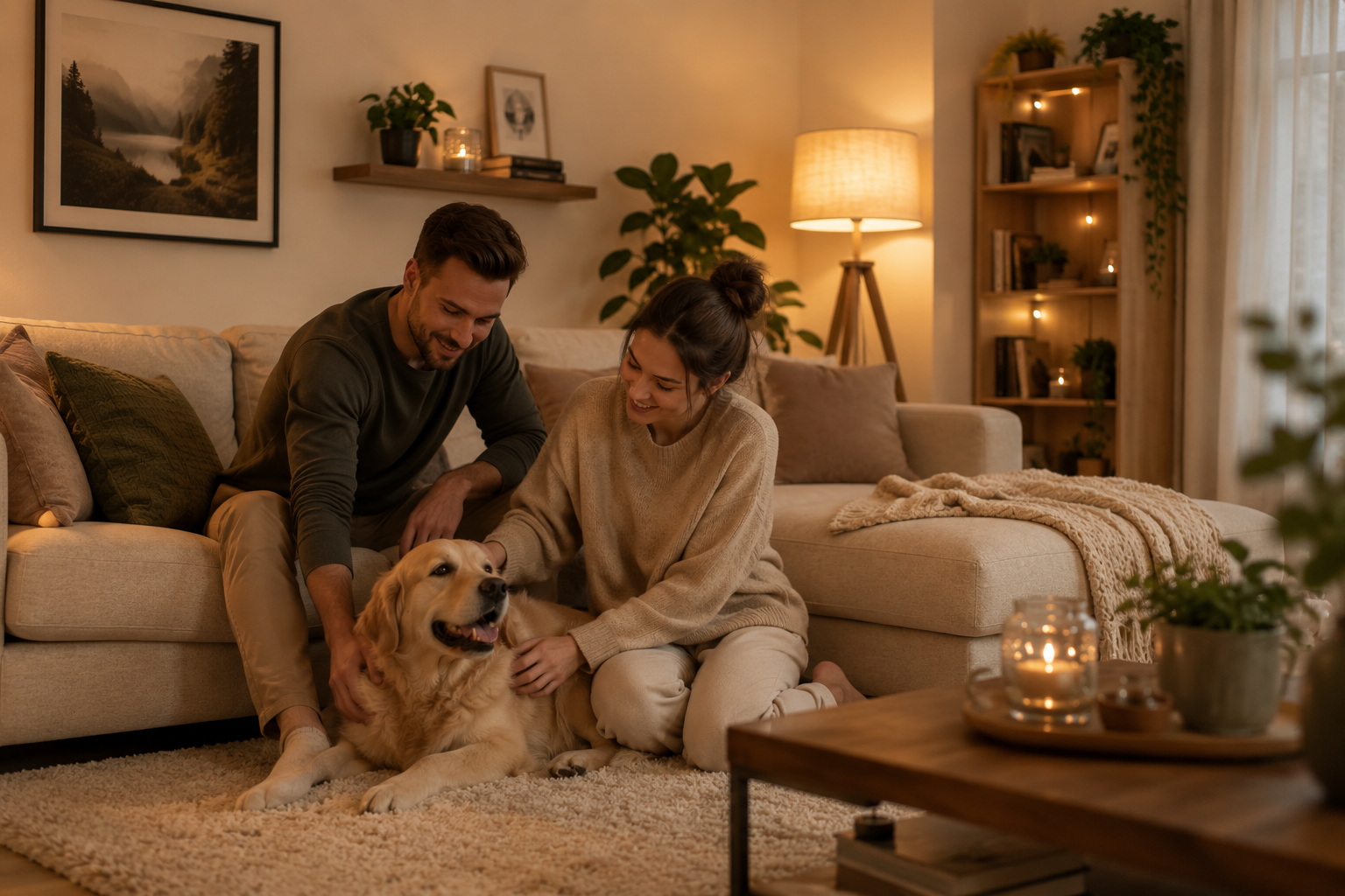 Familie geniest schimmelfreiesWohnzimmer