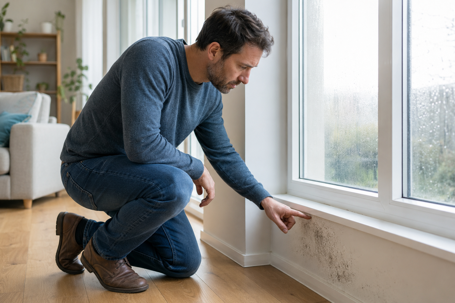 fensterbereich mit schimmel